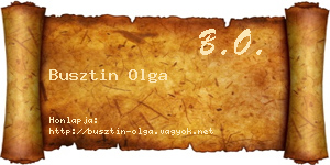 Busztin Olga névjegykártya